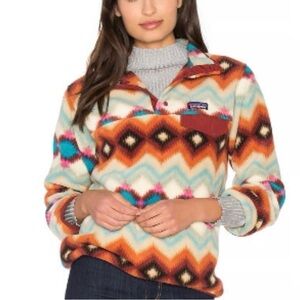 Patagonia Lightweight Synchilla Snap-T Pullover timber twist geometric print XS